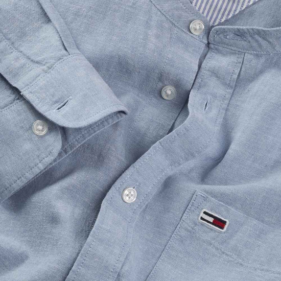 Tommy Hilfiger Ανδρικό πουκάμισο Linen Mix Band Collar Shirt
